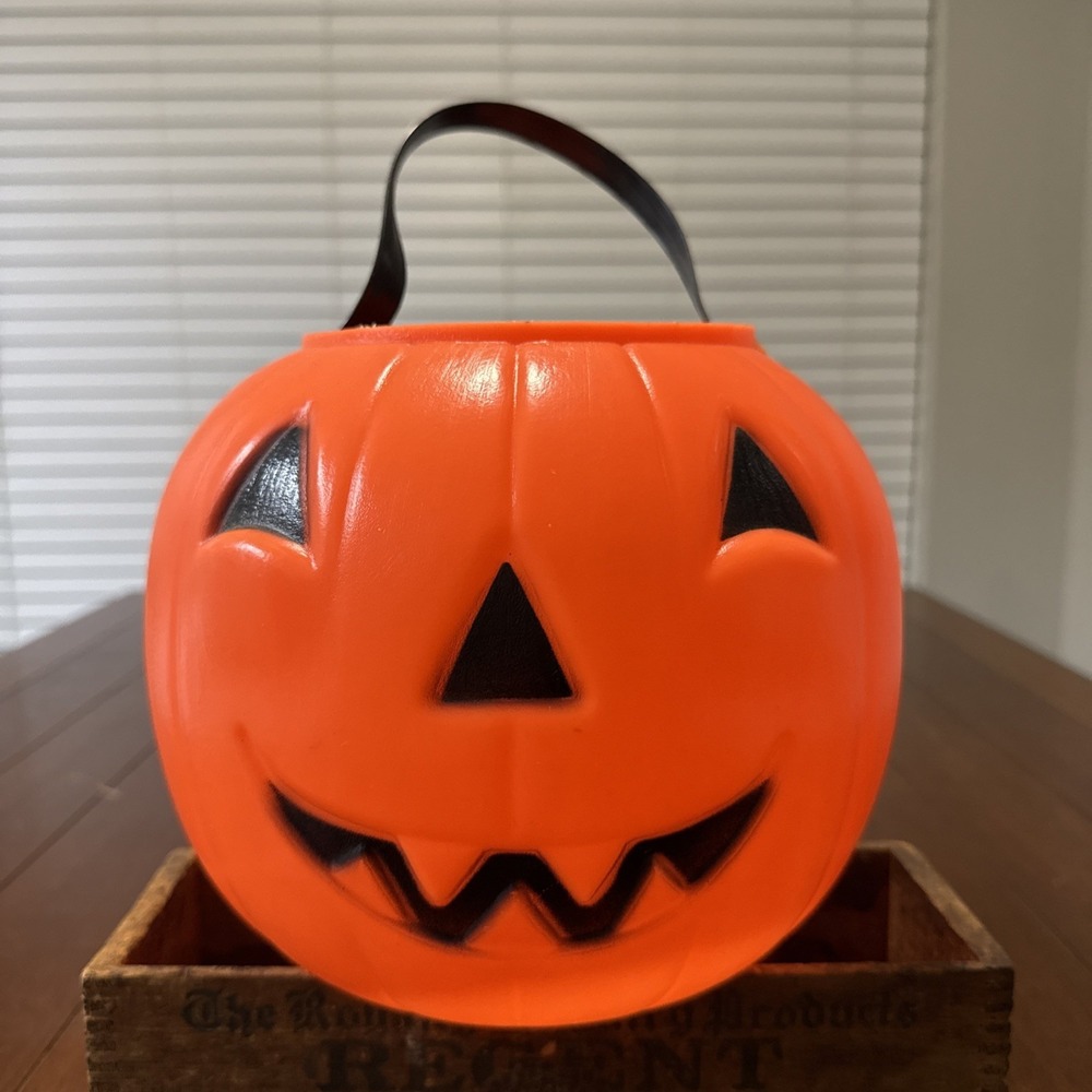 VTG EMPIRE Blow Mold Halloween JACK-O-LANTERN Pumpkin Pail BUCKET Trick or Treat